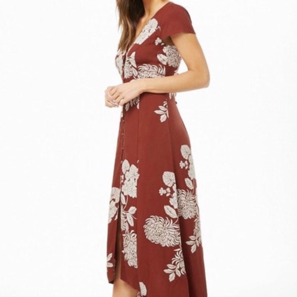 Forever 21 Chestnut Floral Print Dress - Picture 2 of 7